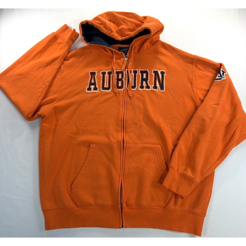 Auburn University Tigers Hoodie Zip Up XL Orange Campus Heritage Sweatshirt
